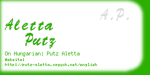 aletta putz business card